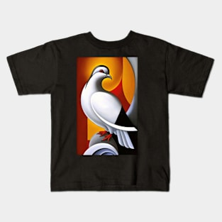 Pigeon Abstract Geometric Colourful Artwork Design Kids T-Shirt